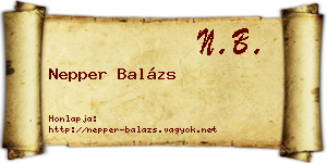Nepper Balázs névjegykártya