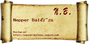 Nepper Balázs névjegykártya